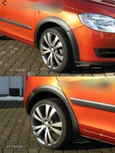 Lemy blatníků – černý desén Fabia II facelift (Škoda Fabia II)