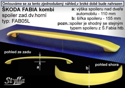 Škoda Fabia 1 combi spoiler zad. dveří horní