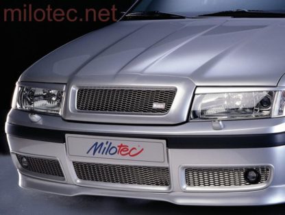 Třídílná mřížka nárazníku – černá, s mlhovkami, Škoda Octavia I. Facelift 2000-2005