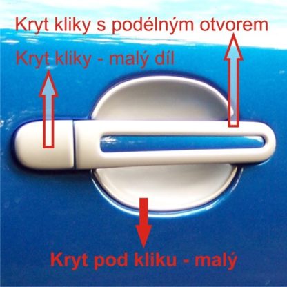 Kryty pod kliky – malé, ABS stříbrný matný – Milotec